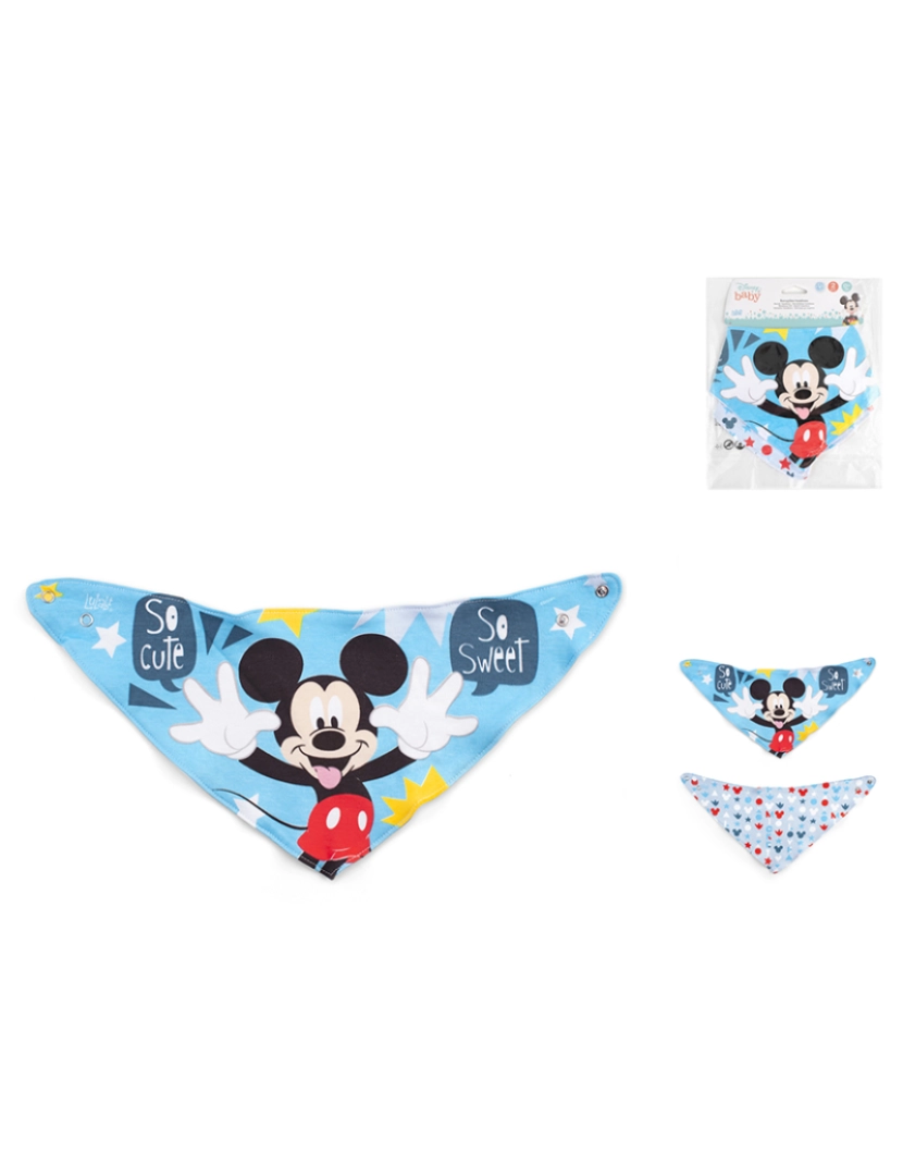 coseAcasa - Conjunto De 2 Babetes De Bandana Com Ícone Do Mickey