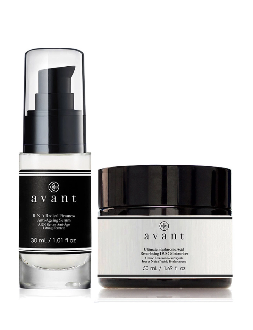 Avant Skincare - Set Time Reverse (2 Unidades) - R.N.A Radical Firmness Anti-Ageing Serum + Ultimate Hialuronic Acid Resurfacing Duo Moisturizer