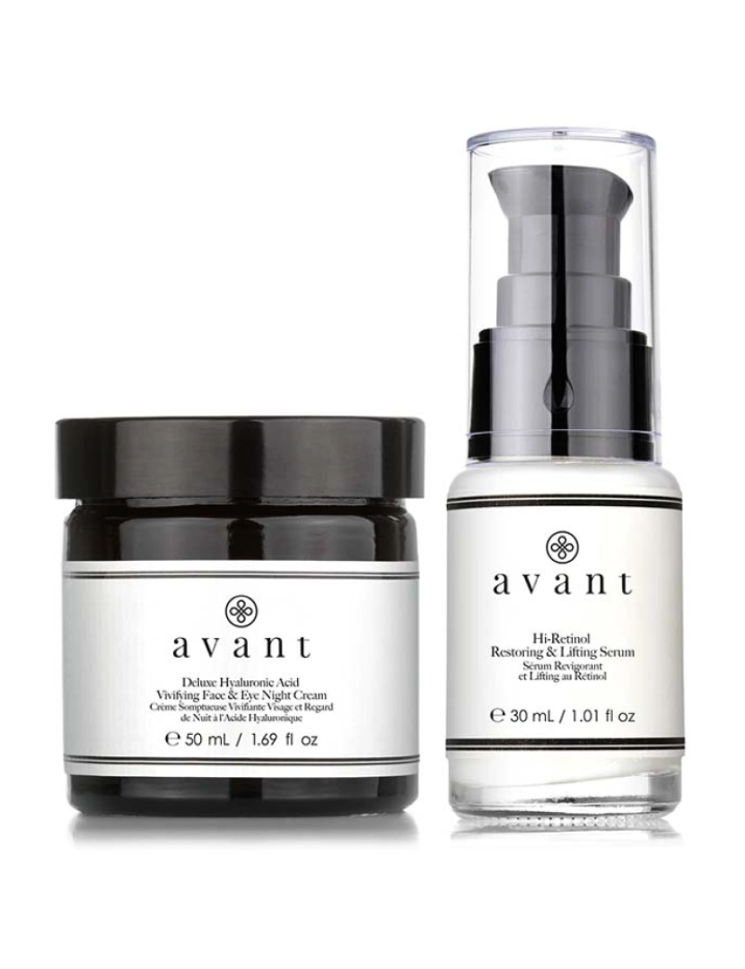 Avant Skincare - Conjunto Supreme Extra Firmeza E Rotina Noturna Rejuvenescedora (2 Unidades): Creme Noturno Vivificante Para Rosto E Olhos Com Ácido Hialurónico Deluxe + Sérum Restaurador E Lifting Hi-Retinol