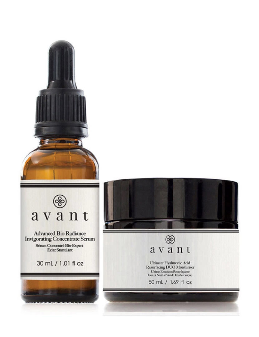 Avant Skincare - Conjunto Anti-Ageing Resurfacing Radiance: (2 Unidades) Ultimate Hyaluronic Acid Resurfacing Duo Moisturizer E Advanced Bio Radiance Invigorating Concentrate Serum (Anti-Ageing)