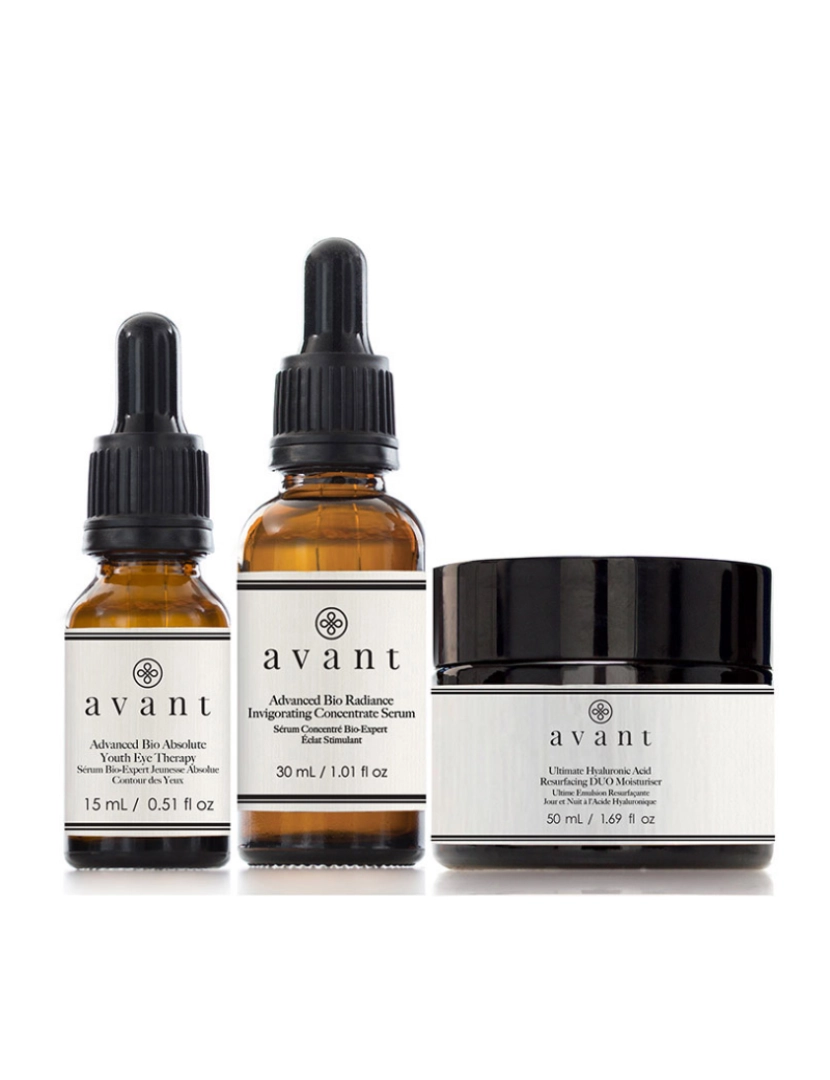 Avant Skincare - Conjunto Anti-Ageing Supreme Starter: (3 Unidades) Advanced Bio Radiance Revigorante Concentrado Serum + Advanced Bio Absolute Youth Eye Therapy + Ultimate-Hyaluronic-Acid-Resurfacing-Duo-Moisturiser