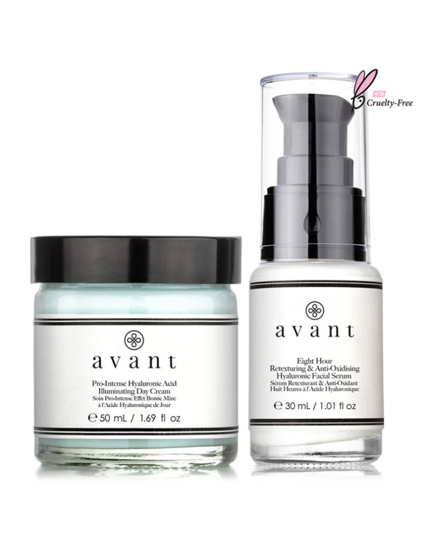 Avant Skincare - Conjunto Nutrição Intensa E Perfeição Da Pele (2 Unidades): Sérum Facial Hialurónico Retexturizante E Antioxidante De Oito Horas + Creme De Dia Iluminador De Ácido Hialurónico Pró-Intenso