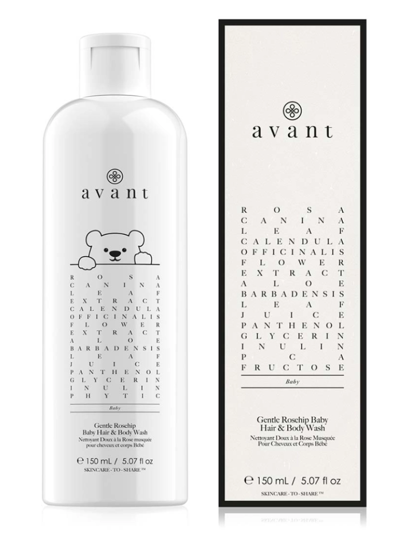 Avant Skincare - Sabonete Líquido Suave Para Cabelo E Corpo De Bebê Com Rosa Mosqueta