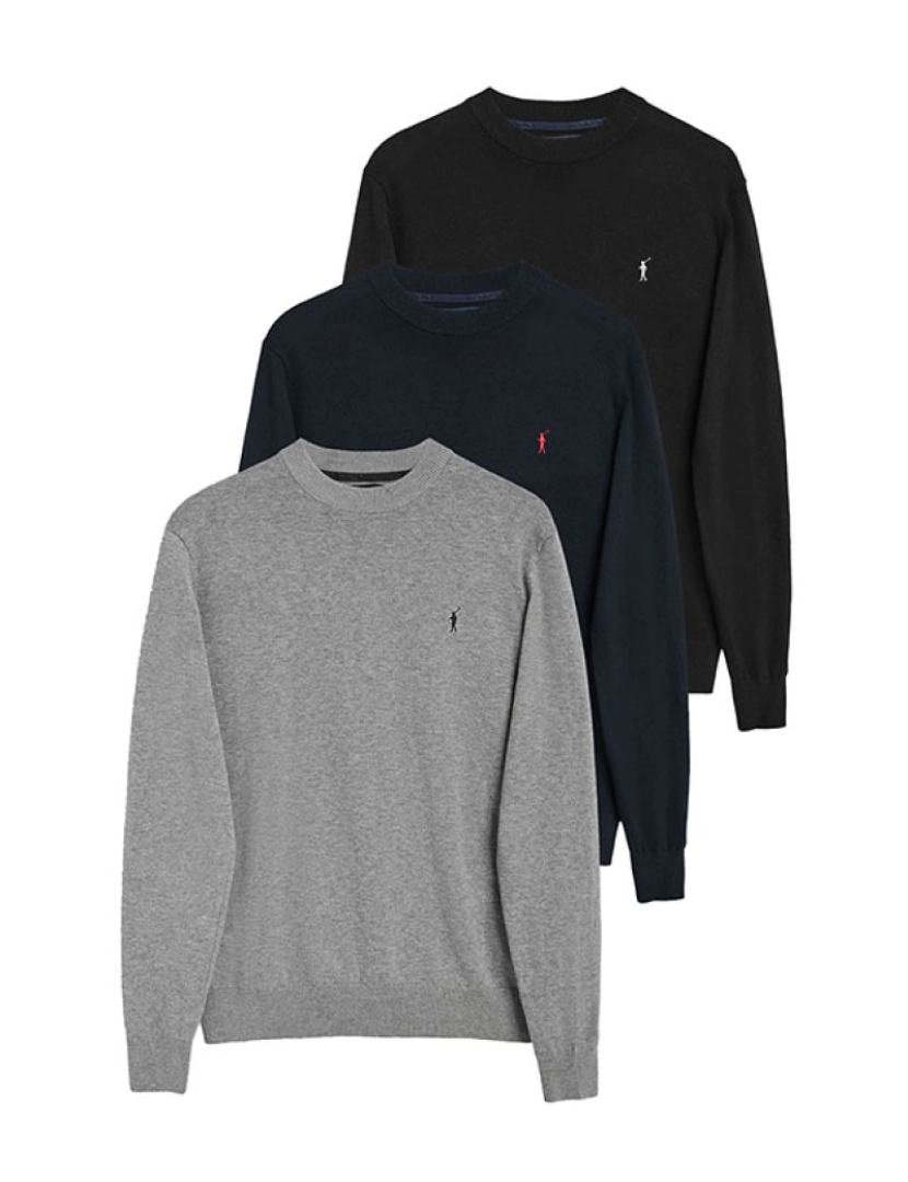 Polo Club - Pack 3 - Rigby Go U Neck [N-B-G]