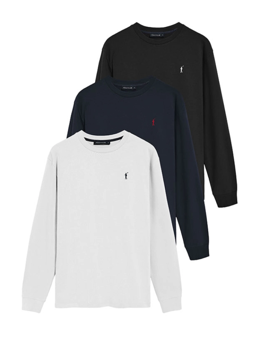 Polo Club - Pack 3 - Rigby Go T-Shirt Ls [W-N-B]