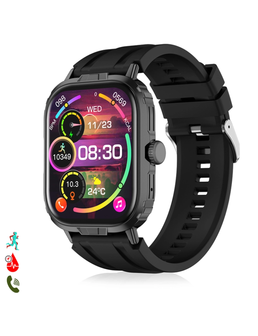 DAM - Smartwatch M106 Preto