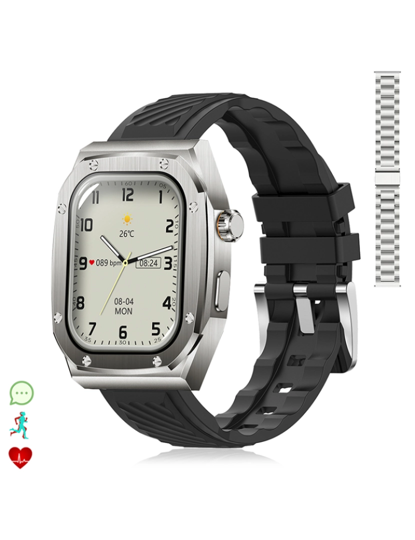 DAM - Pulseira dupla Smartwatch Z79 Max Preto