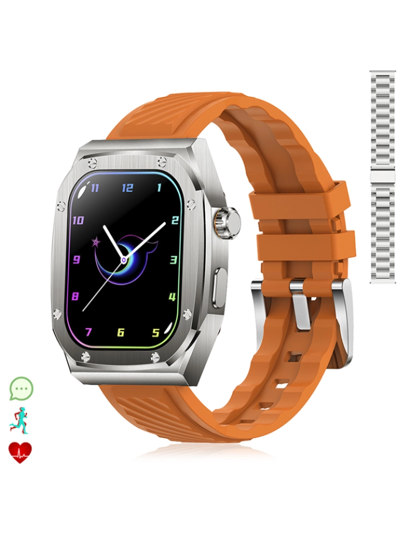 DAM - Pulseira dupla Smartwatch Z79 Max Laranja