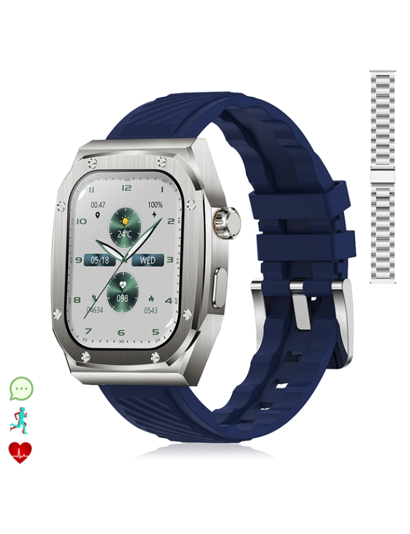 DAM - Pulseira dupla Smartwatch Z79 Max Azul 