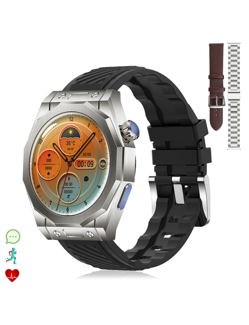 DAM - Smartwatch Pulseira Tripla Z83 Max Preto