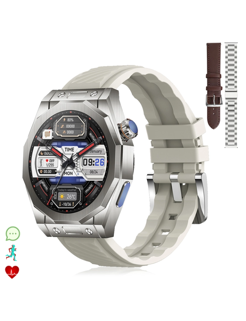 DAM - Smartwatch Pulseira Tripla Z83 Max Cinza