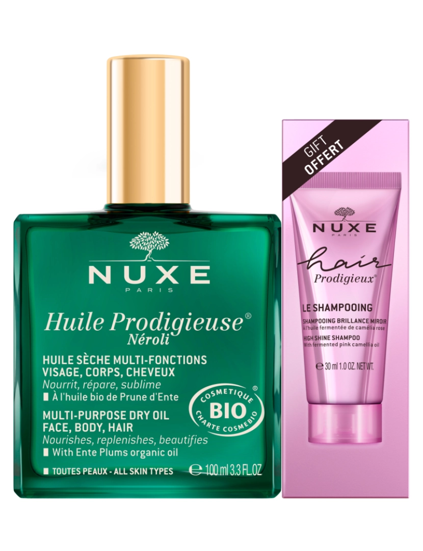 Nuxe - HUILE PRODIGIEUSE FLORAL 100ml + PRODIGIEUSE SHAMPOO 30ml COFFRET