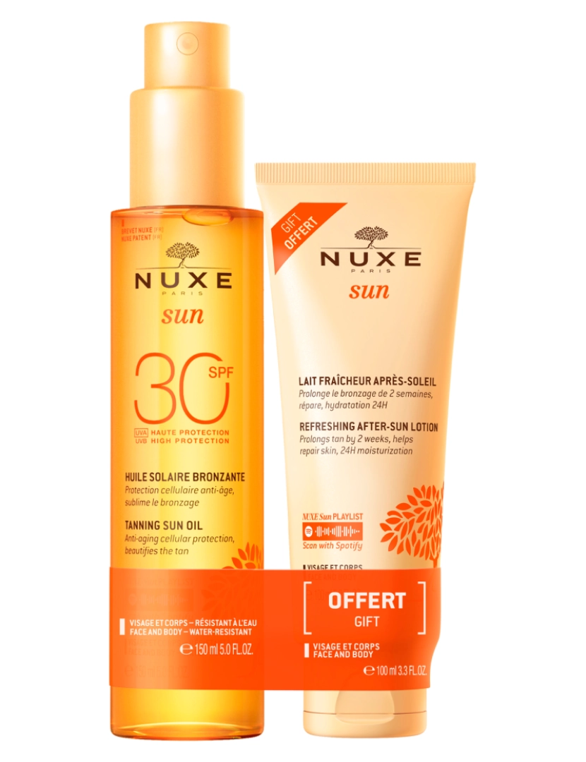 Nuxe - NUXE SUN ÓLEO BRONZEADOR ALTA PROTEÇÃO SPF30 150ML + LEITE PÓS-SOLAR 100ML COFFRET