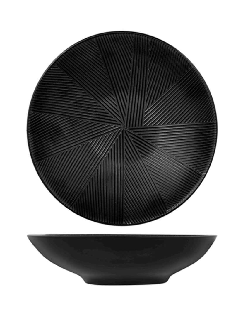 coseAcasa - Conjunto de pentes com 6 pratos de sopa, preto, grés, 19 cm