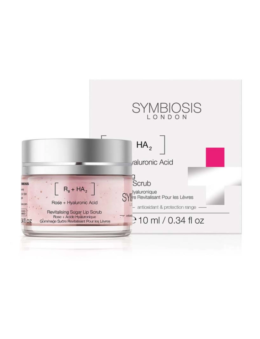 Symbiosis London - [Rosa + Ácido Hialurônico] - Esfoliante Labial Revitalizante com Açúcar