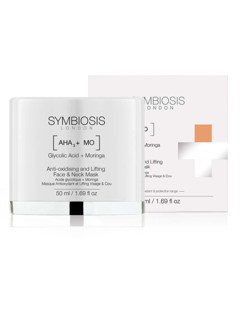 Symbiosis London - [Ácido Glicólico + Moringa] - Máscara Antioxidante e Lifting para Rosto e Pescoço