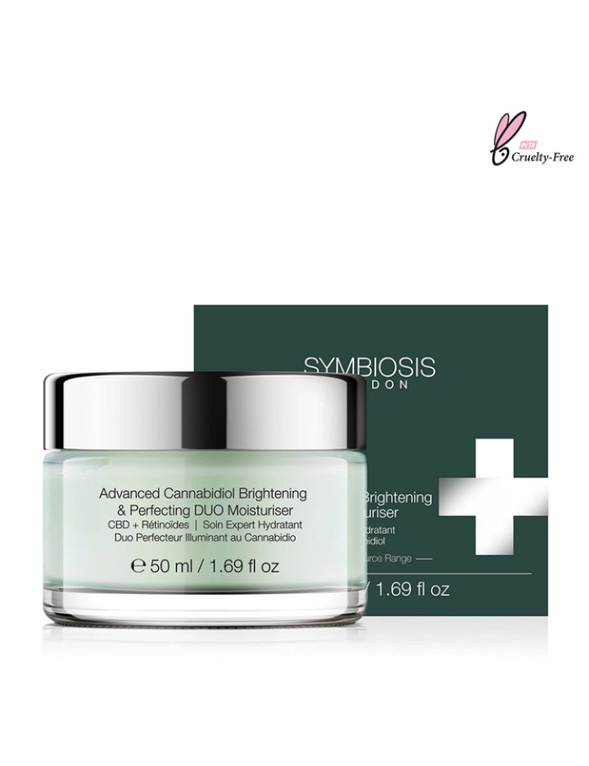 Symbiosis London - [CBD + Retinóides] - Hidratante DUO Iluminador e Aperfeiçoador de Canabidiol Avançado