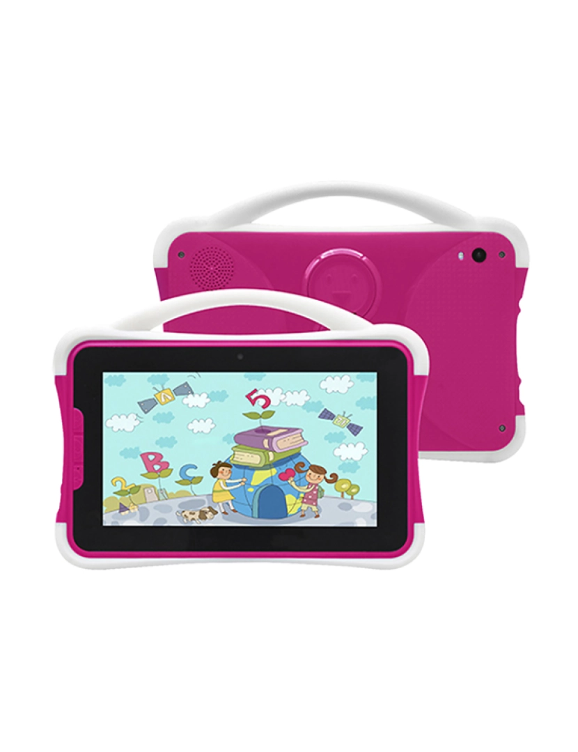 DAM - Tablet infantil K701 3G WiFi. Sistema operacional Android 5.1. Tela 7'' 1024x600px. MTK8321 Quad Core 1,3 GHz, 1 GB de RAM + 16 GB. Câmara dupla.