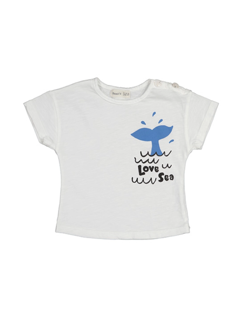 Beans Barcelona - T-shirt Submarine de Algodão com Textura Slub Love Sea