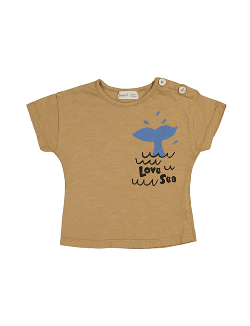 Beans Barcelona - T-shirt Submarine de Algodão com Textura Slub Love Sea