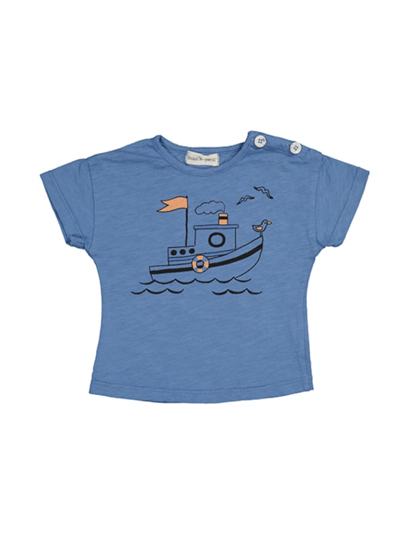 Beans Barcelona - T-shirt Submarine de Algodão com Textura Slub Barco