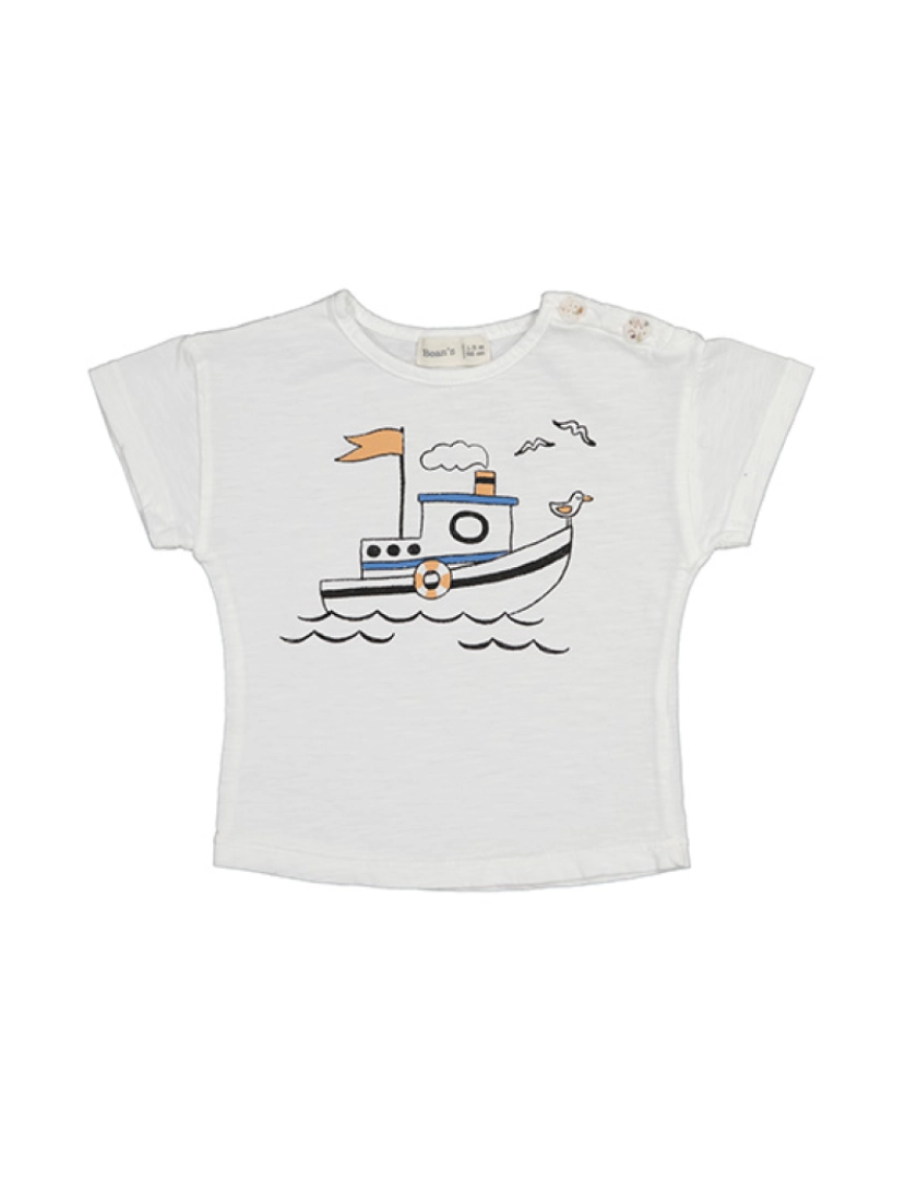 Beans Barcelona - T-shirt Submarine de Algodão com Textura Slub Barco