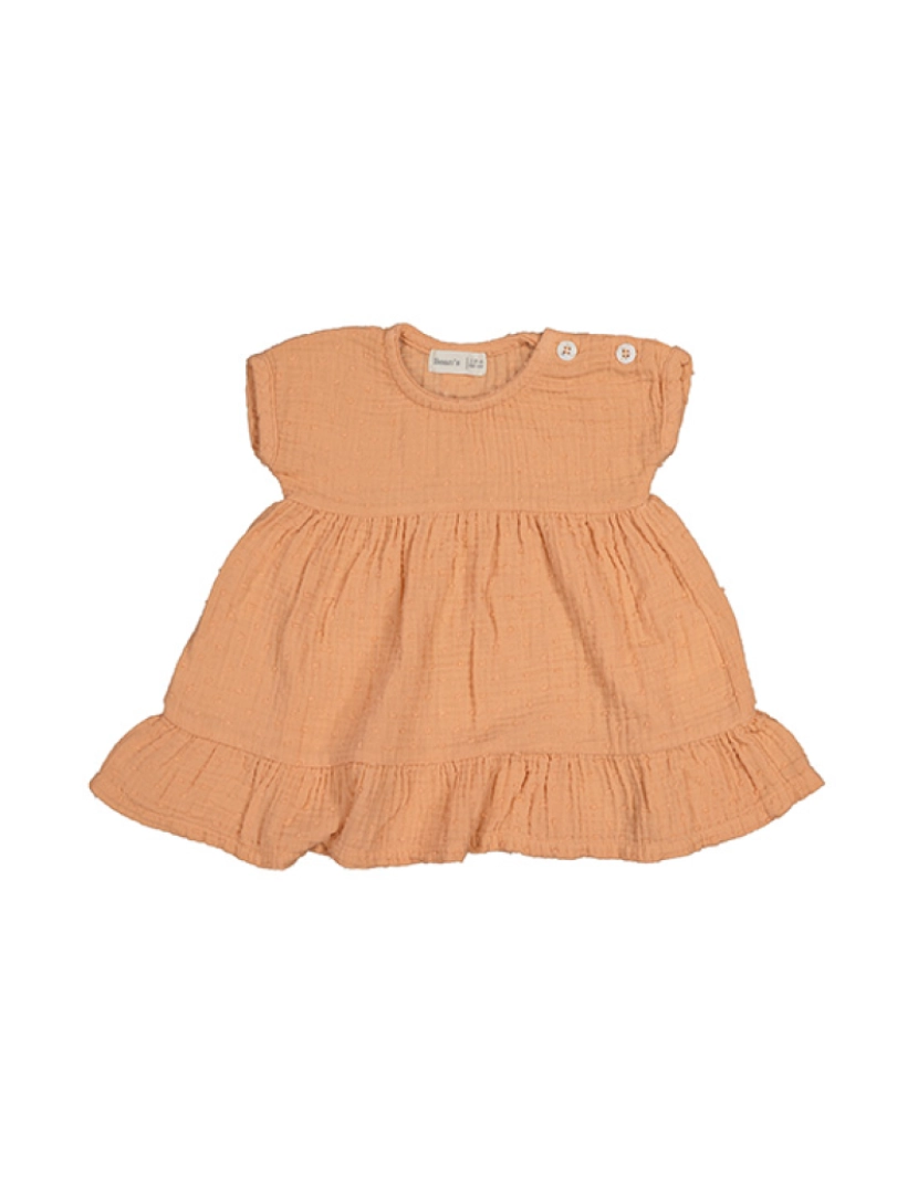 Beans Barcelona - Vestido De Musselina Ameixa com Folhos