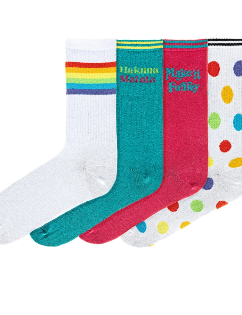 Funky Steps - 4 Pares de Meias Women Mixed