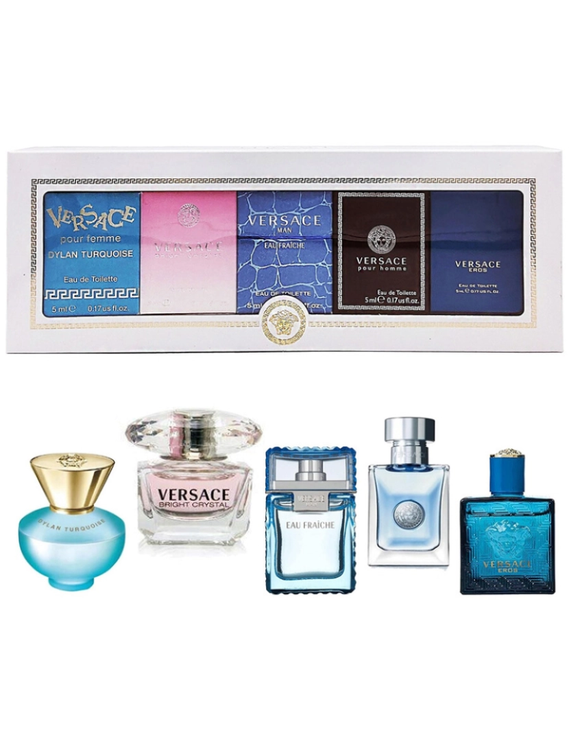 Versace - VERSACE MINI SET 5 x 5 ml (B.CRYSTAL+DYLAN TURQUESA+VERSACE MEN ET+VERSACE HOMME+VERSACE EROS)