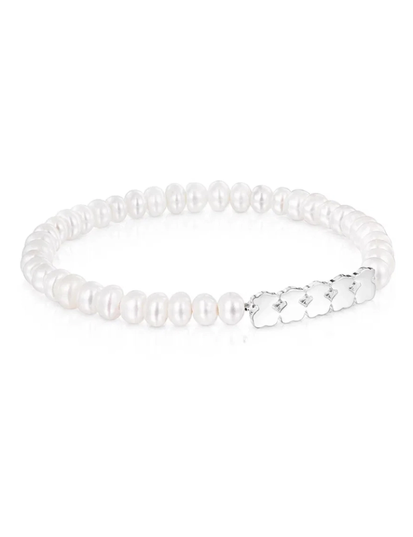 Tous - Pulseira Straight com Pérolas em Prata