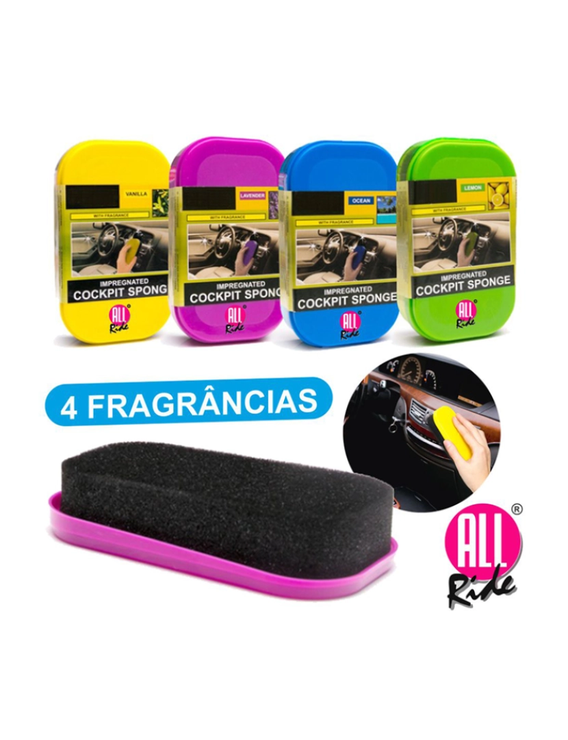 All-Ride - Esponja Limpeza Tablier Perfumada 4 Fragrâncias             