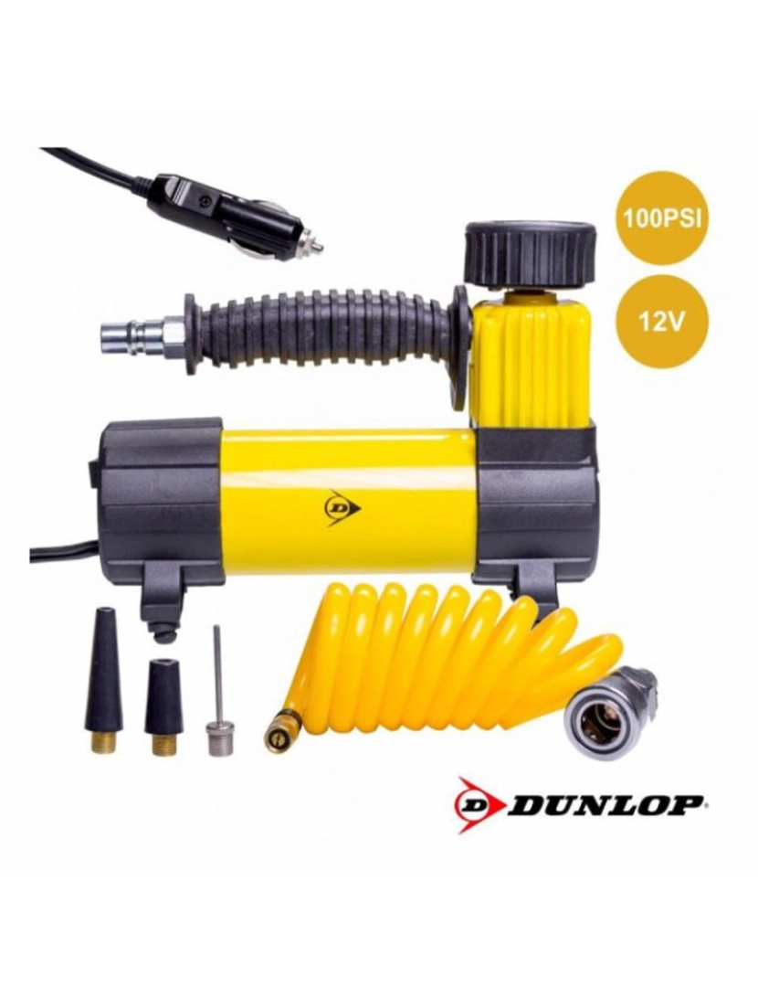 Dunlop - Compressor de Ar 100PSI 12V DUNLOP                          