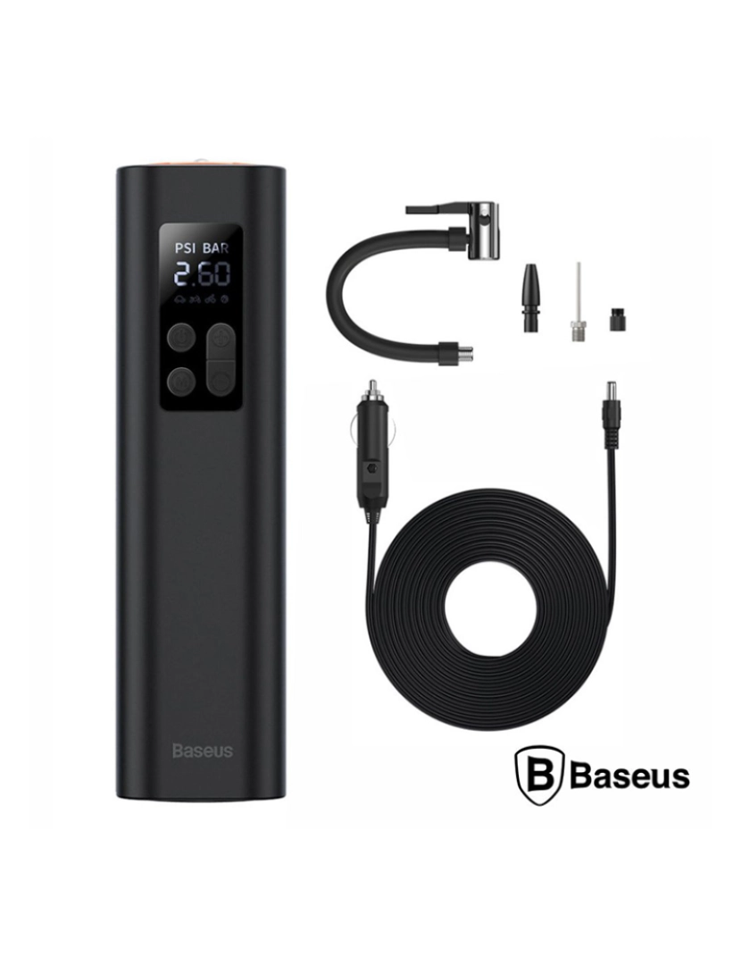 Baseus - Compressor de Ar Portátil 120W 3.0bar C/ Manómetro BASEUS   