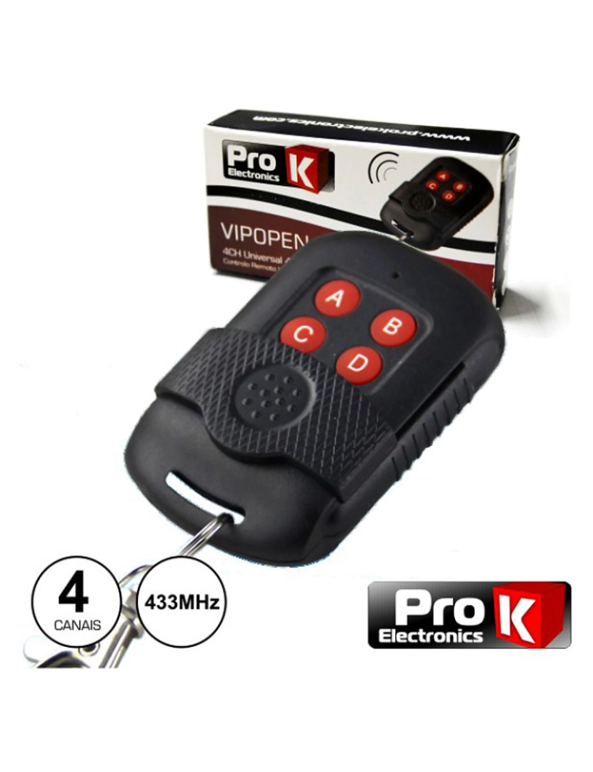 Prok - Comando Garagem Universal 4 Canais 433mhz PROK              