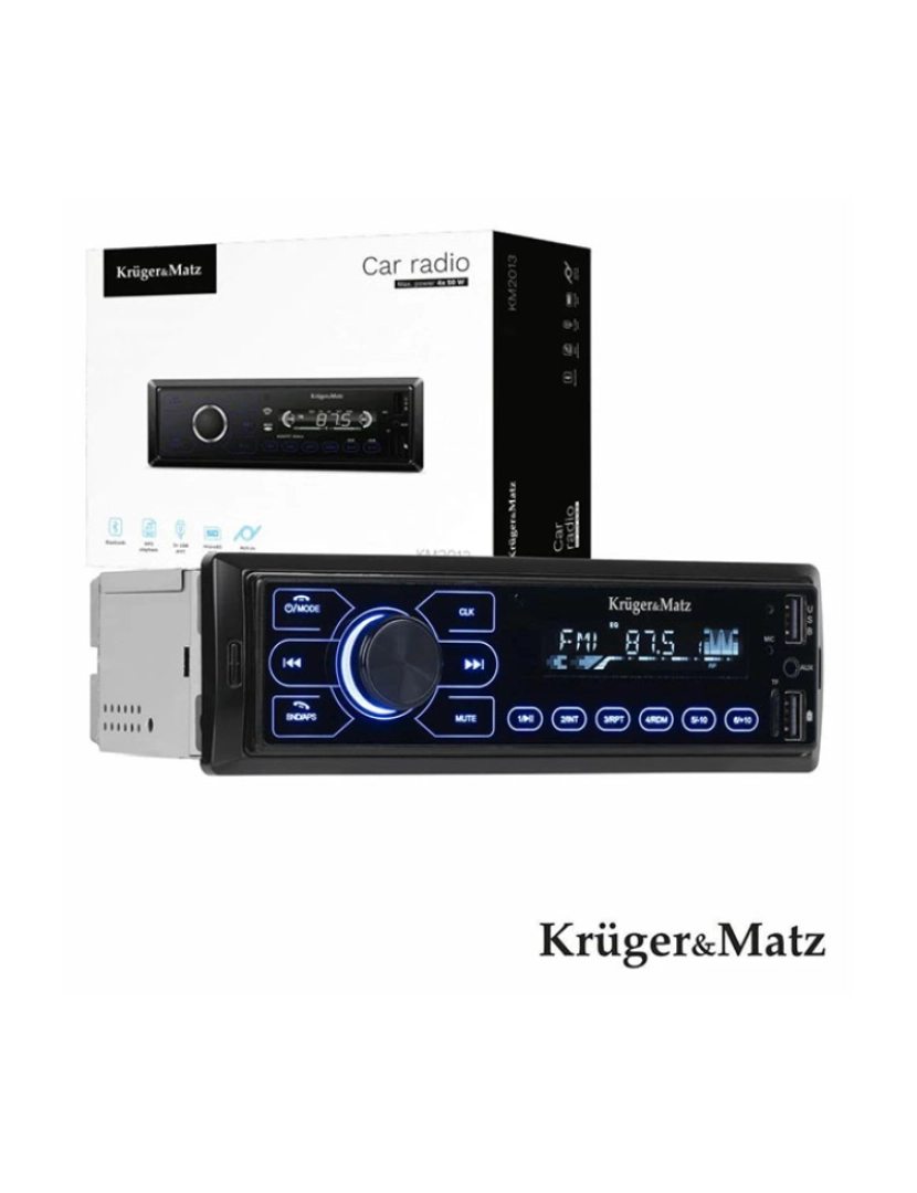 Kruger&Matz - Auto-Rádio MP3 4x50W C/ FM/BT/SD/AUX/USB KRUGER MATZ        