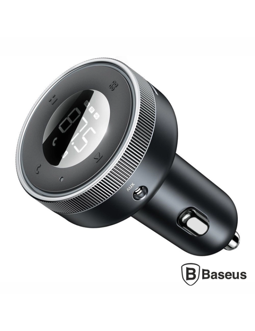 Baseus - Transmissor FM Bluetooth 2USB/MicroSD/AUX F. Isqueiro BASEUS