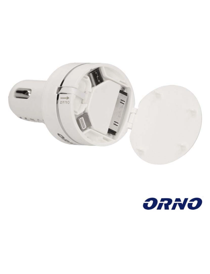 Orno - Adaptador Isqueiro USB-A/MicroUSB/Lightning 8p ORNO         