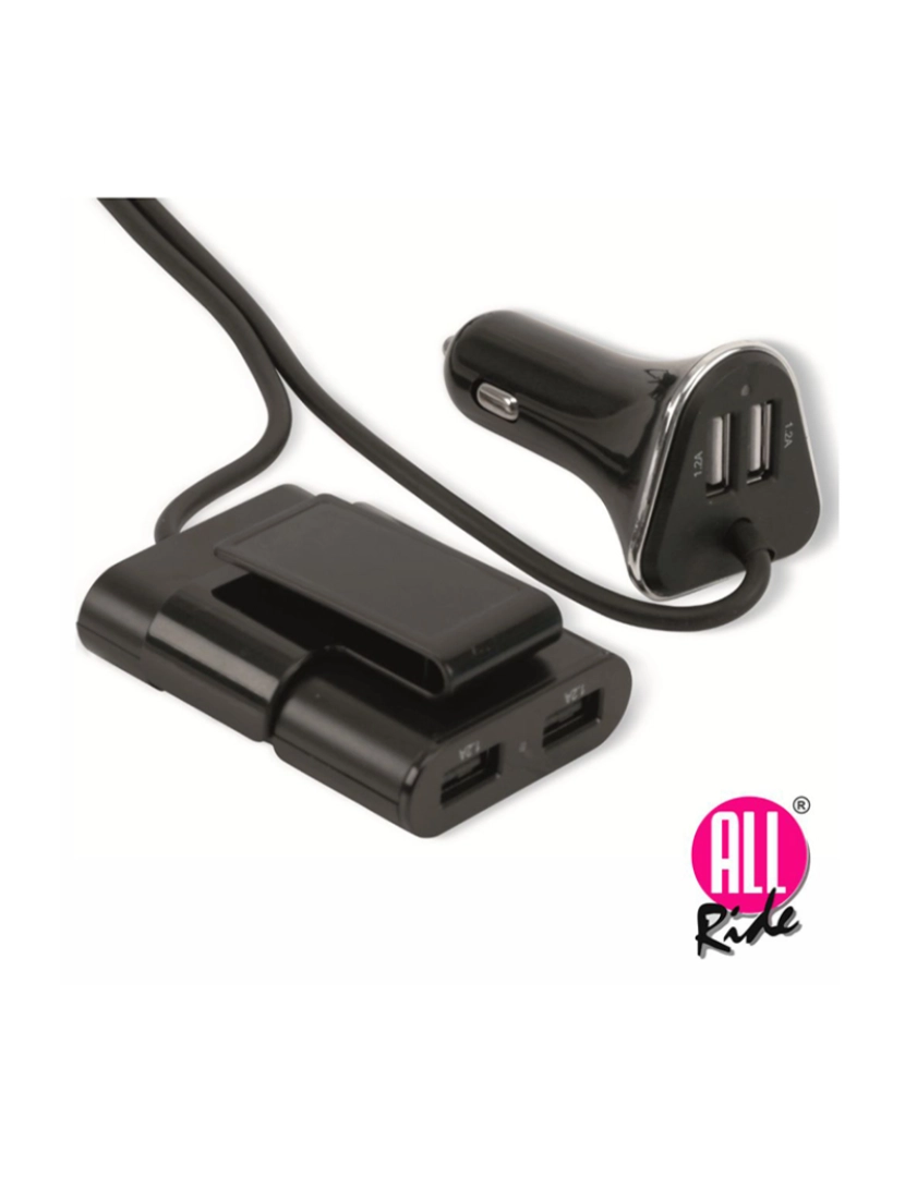 All-Ride - Adaptador Isqueiro 12V/24V / 4 USB 5V 4.8A 165cm            