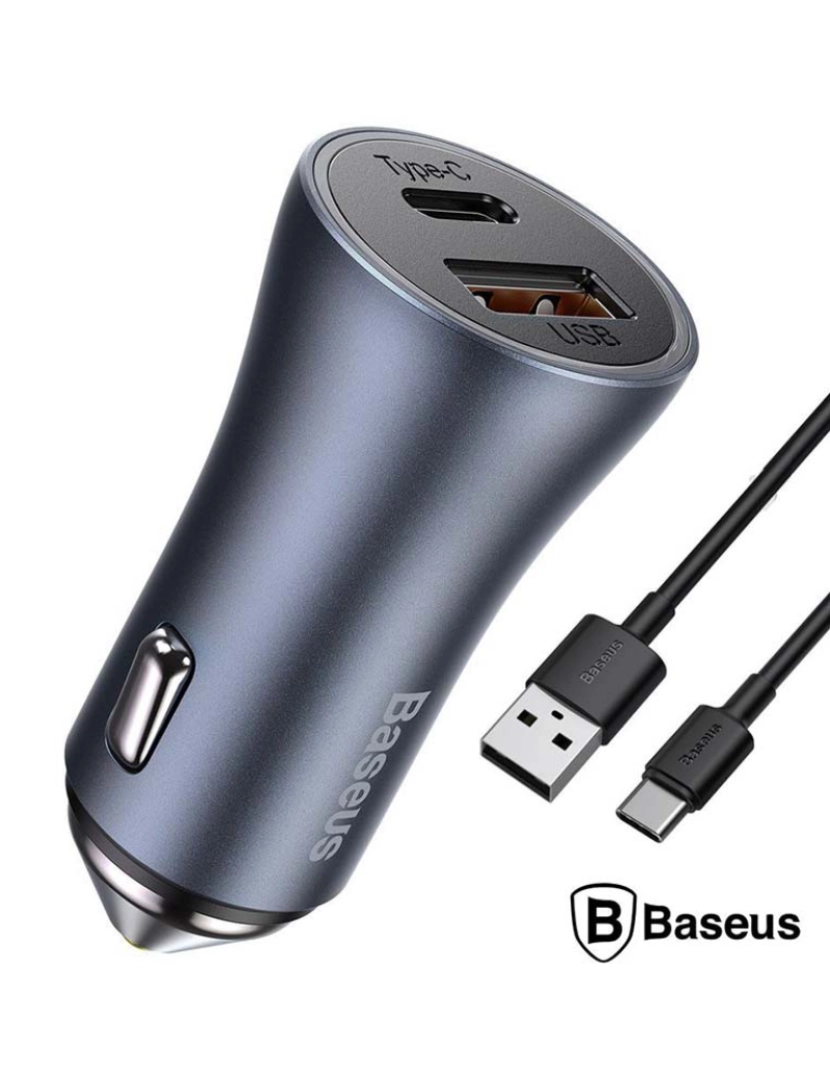 Baseus - Adaptador Isqueiro USB-A/USB-C PD 40W BASEUS                