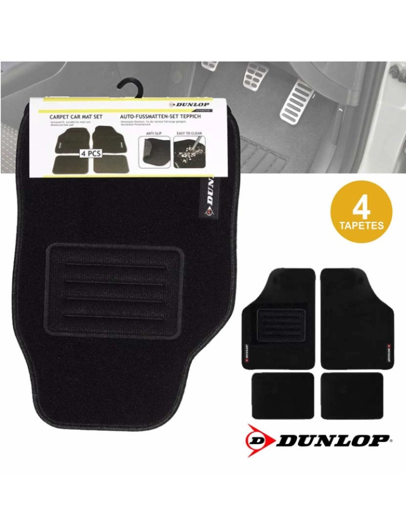 Dunlop - Tapetes Universais Pretos Dunlop                            