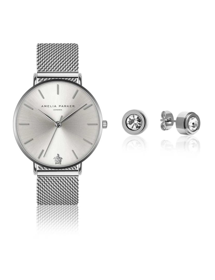 Amelia Parker - Conjunto relógio e brincos Capsule Grey 38mm