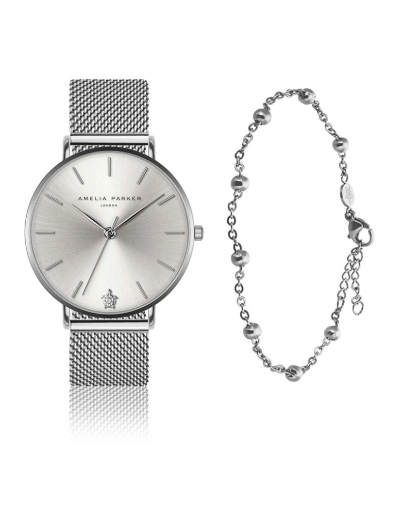 Amelia Parker - Conjunto relógio e pulseira Capsule Grey 38mm