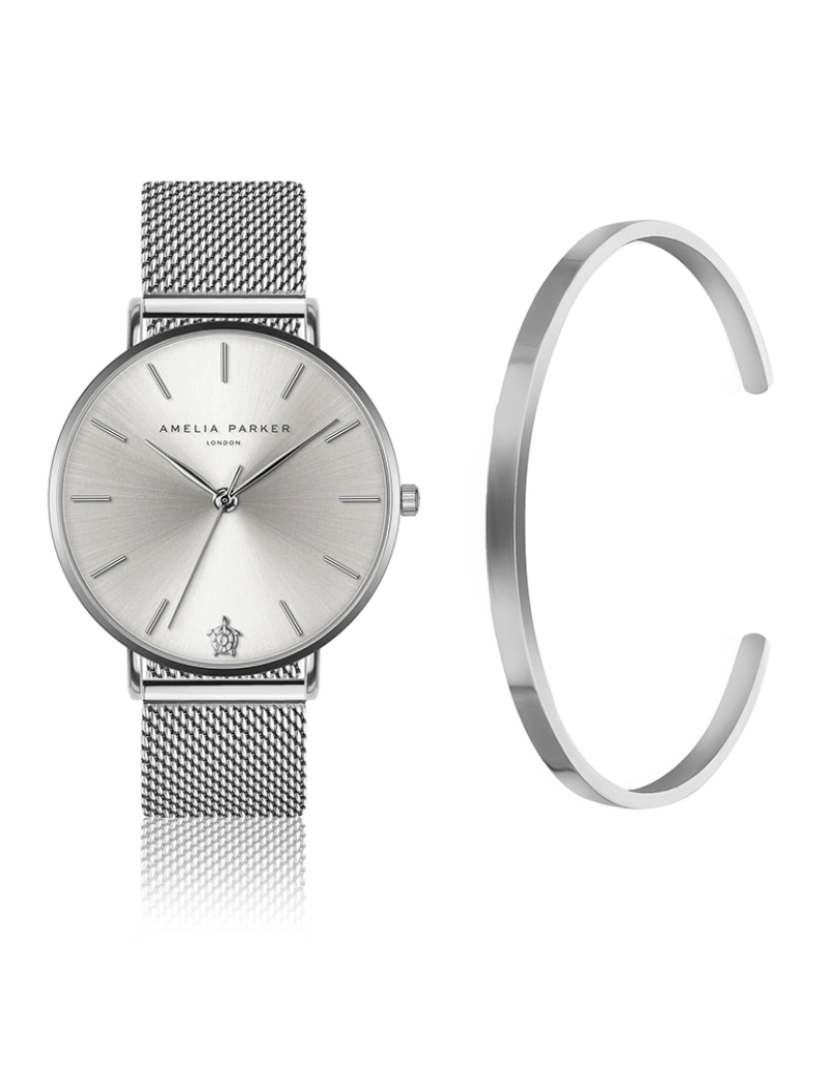 Amelia Parker - Conjunto relógio e pulseira Capsule Grey 38mm