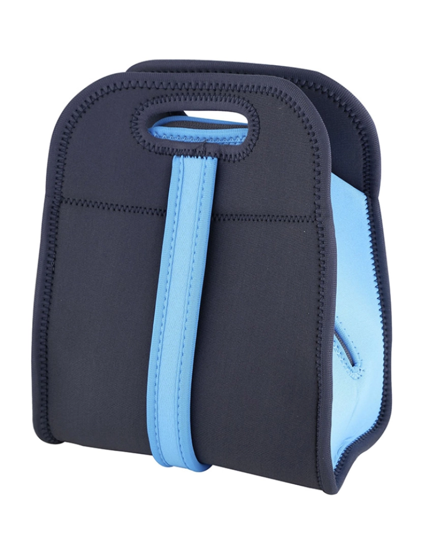 Bergner - Saco porta alimentos 22,5x14x27cm neoprene andando azul/cinza