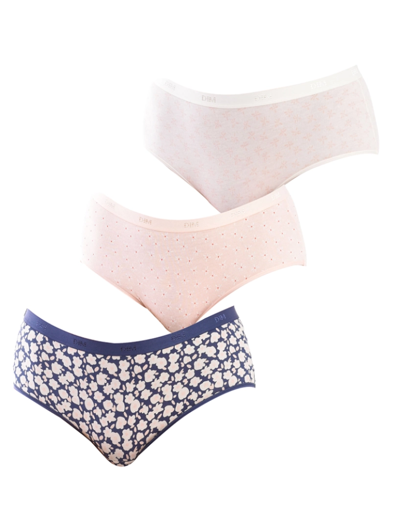 DIM - Culotte Senhora Rosa, Branco e Azul