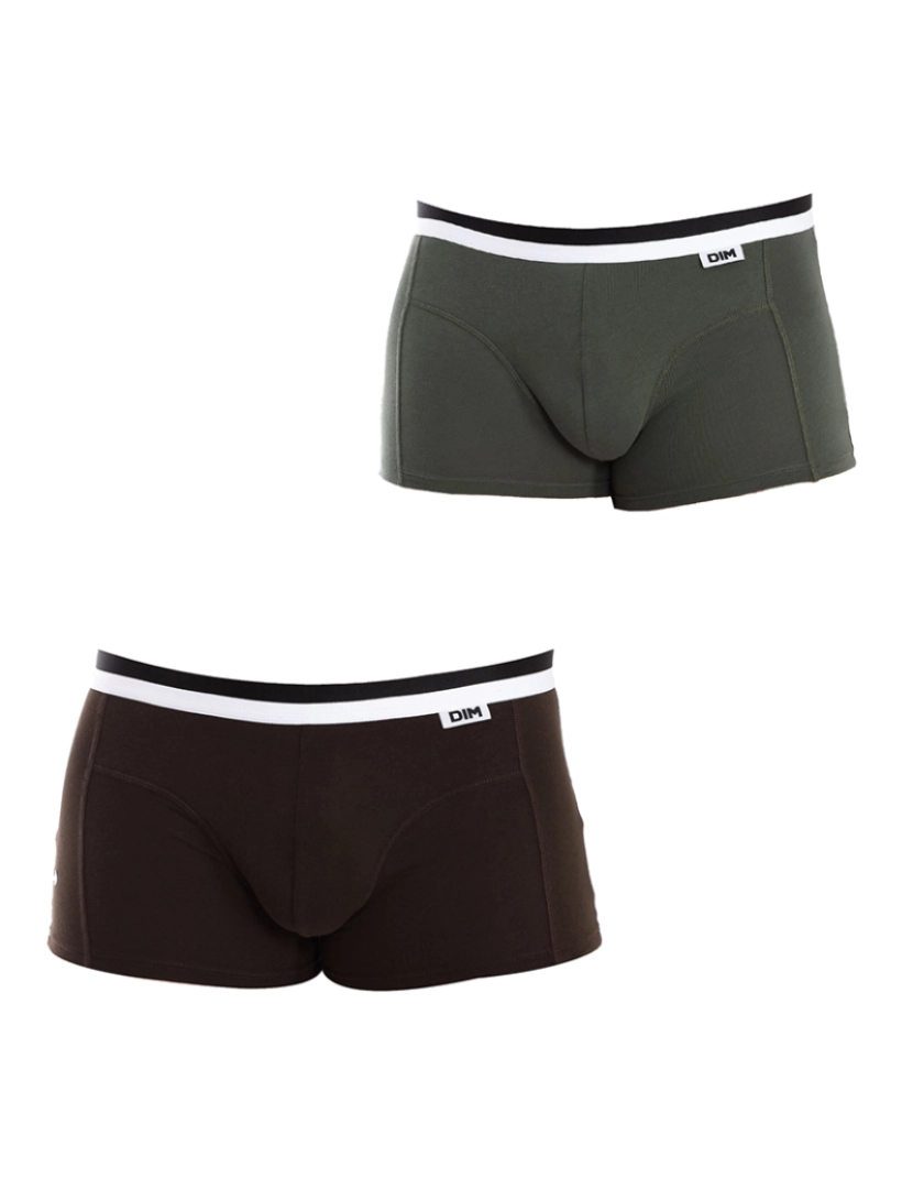 DIM - Pack 2 Boxers Homem Castanho e Verde