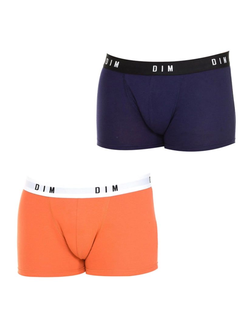 DIM - Pack 2 Boxers Originais Homem Laranja e Azul Marinho