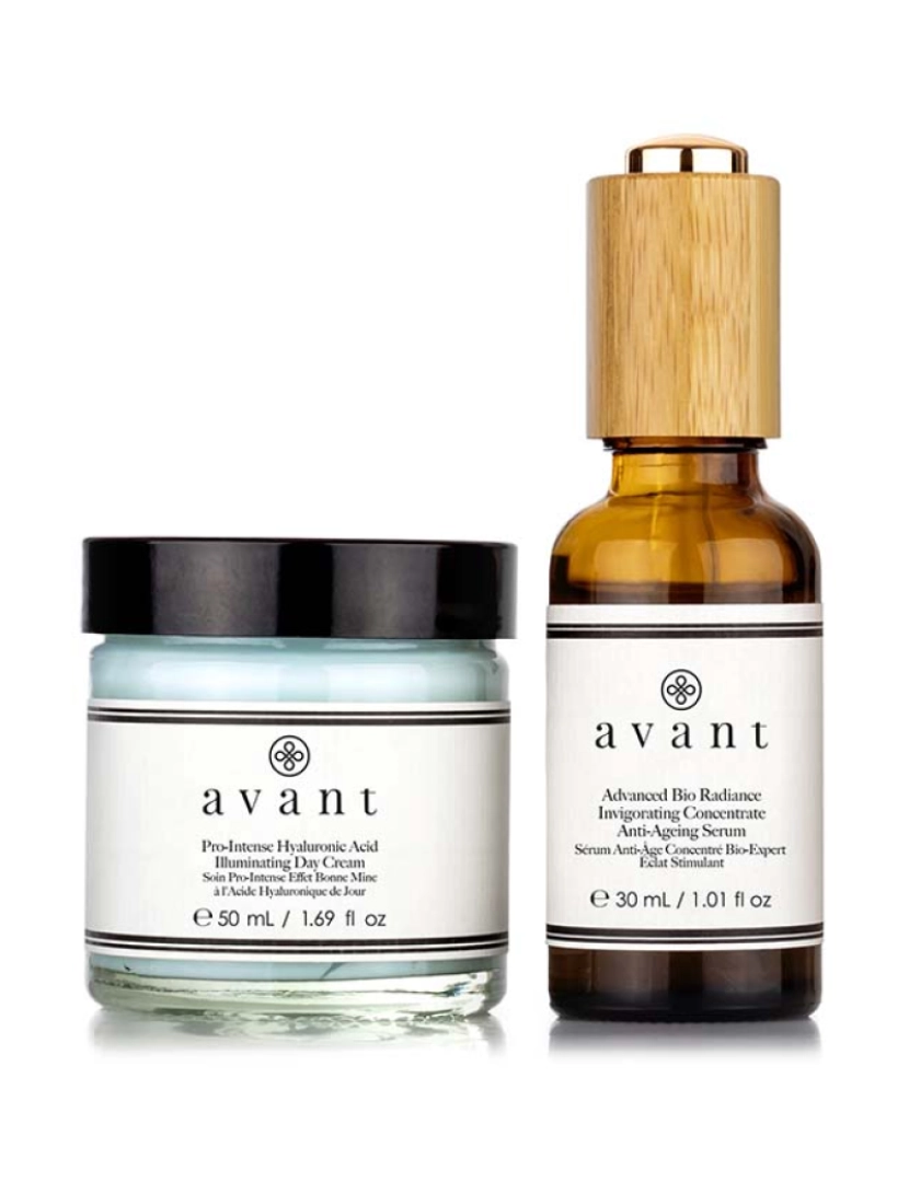 Avant Skincare - Conjunto Best Sellers Ultimate Glow Booster (2 Unidades): Edição Limitada Advanced Bio Radiance Invigorating Concentrate Serum + Creme De Dia Iluminador De Ácido Hialurónico Pró-Intenso