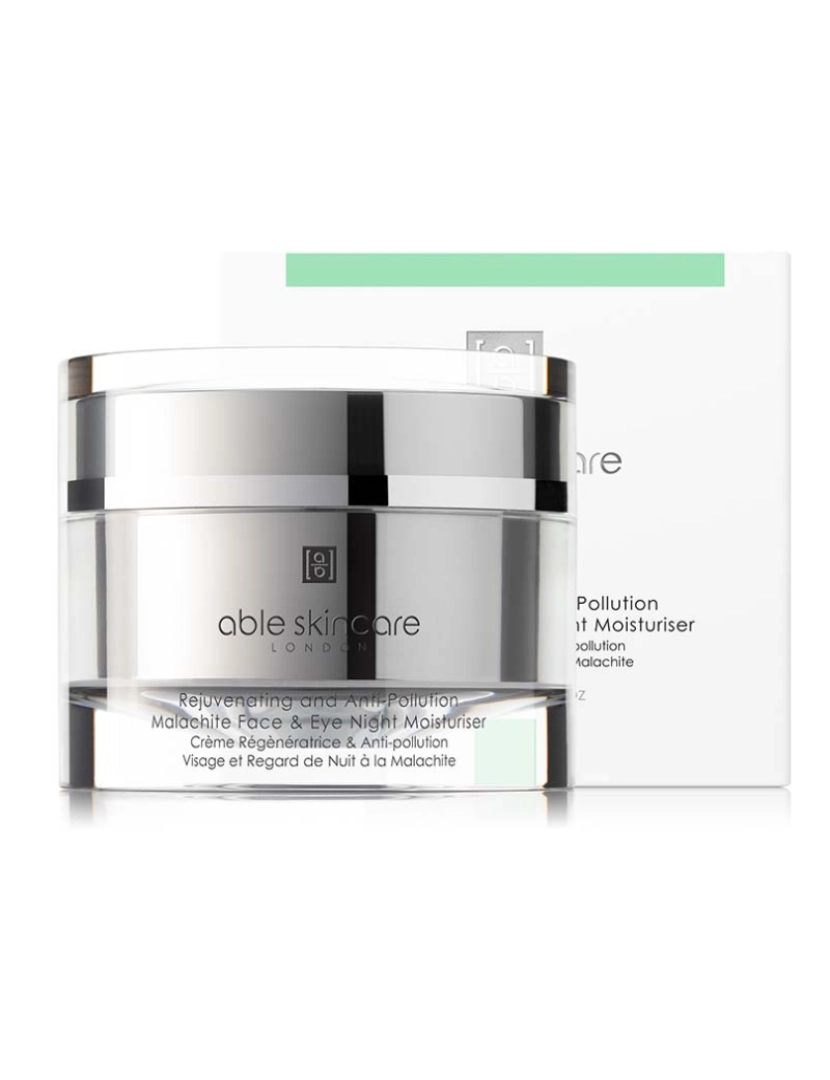 Able Skincare  - Hidratante de Noite Rosto & Olhos Rejuvenescedor & Anti-Poluição Malachite 50Ml