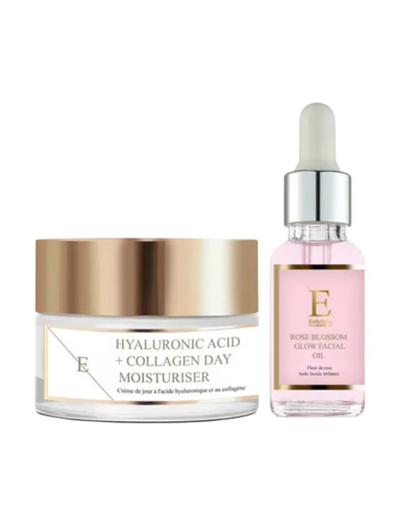 Erth Skin London - Óleo Facial Rose Blossom Glow 30Ml + Ácido Hialurônico E Creme De Dia De Colágeno 50Ml